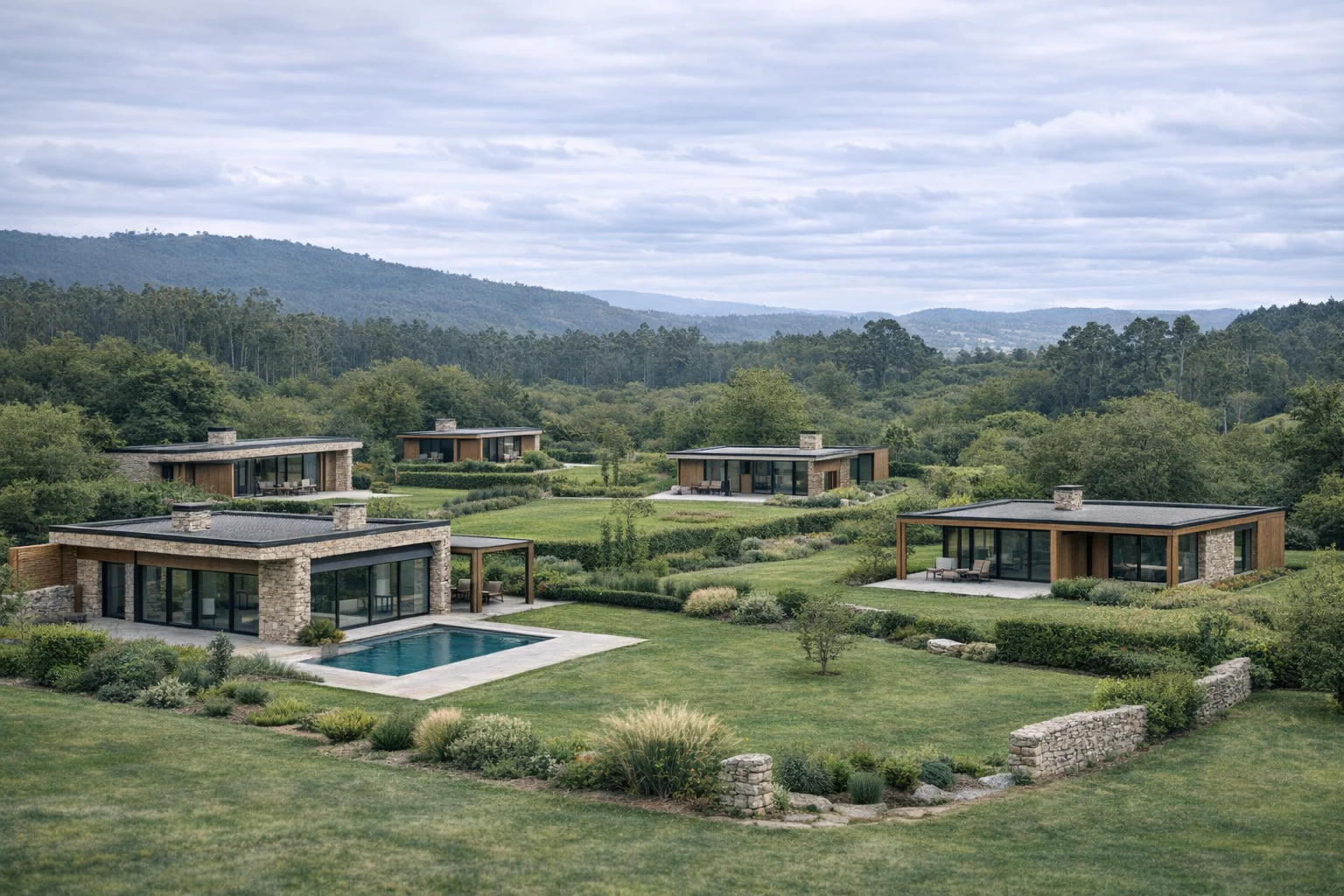 Vivienda residencial contemporánea en Brión, Galicia