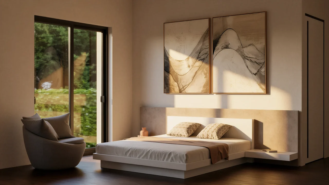 Infografía de un dormitorio de O Canto de Liñares